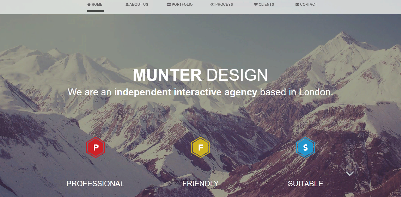 MUNTER - Free Bootstrap 3 One Page Theme