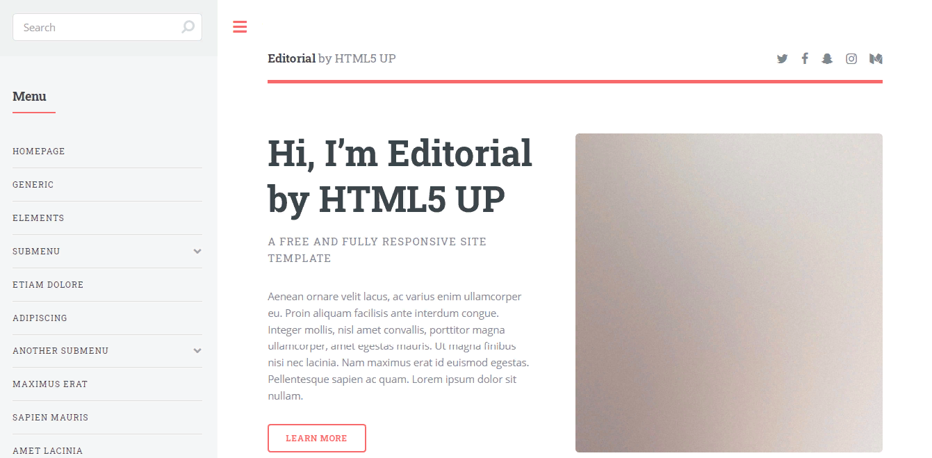 Editorial by HTML5 UP