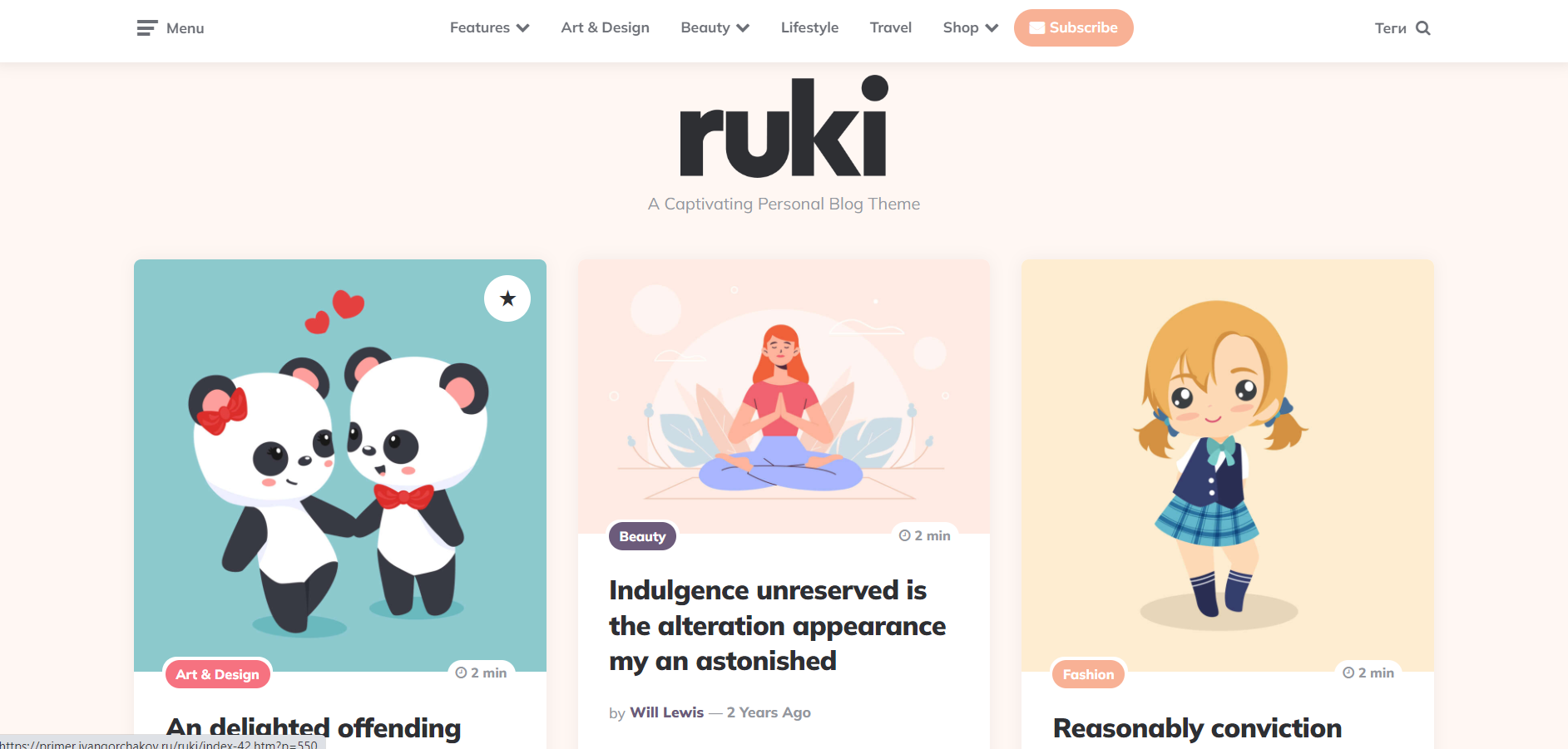 Ruki - Gutenberg Blog Theme