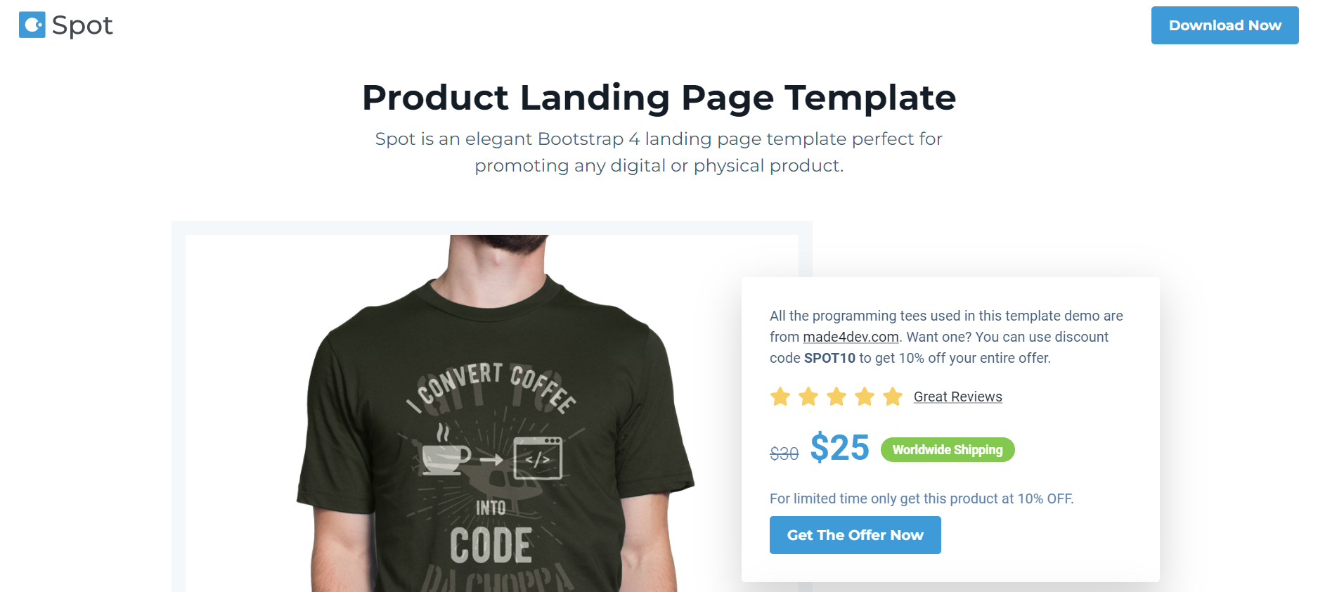 Spot - Bootstrap 4 Product Landing Page Template
